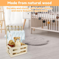 Cesta De Almacenamiento Para Bebé De Madera Con Manija Cesta De Regalo Multifuncional Para Niños Y Niñas Nuevos Padres Decoración De Baño Y Dormitorio - details 8