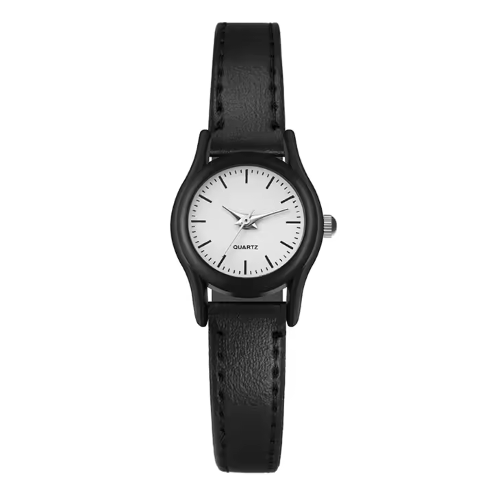 Reloj De Cuarzo Minimalista Para Parejas Correa De Cuero Múltiples Colores Accesorio De Ropa Casual Reloj Simplicidad - 1