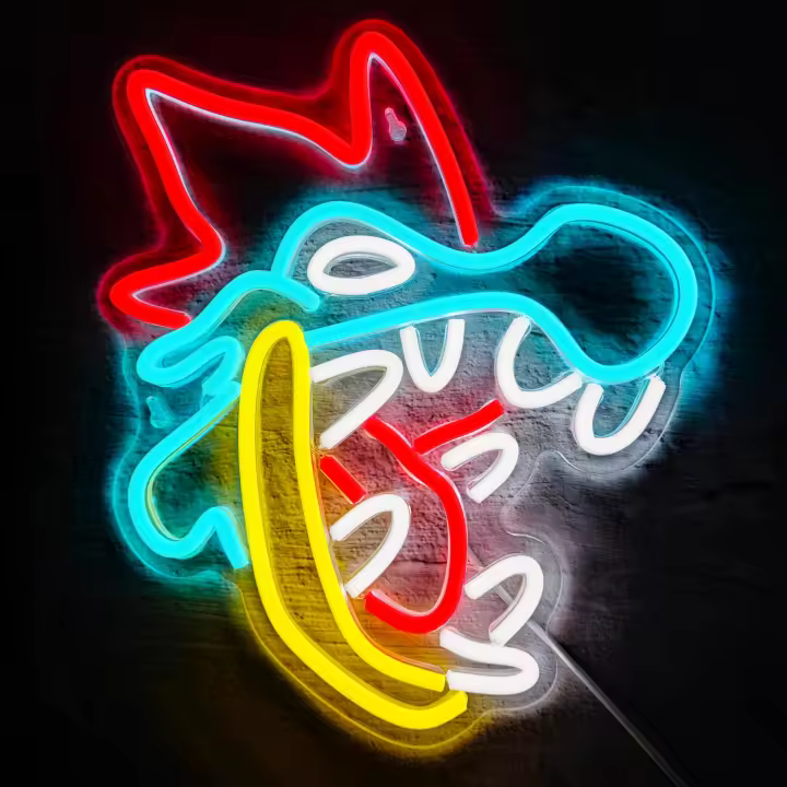 Feraligatr Sign Neón Juego Luz Neón Ajustable Para Decoración De Pared Habitación De Niños Sala De Juegos Regalo De Cumpleaños - 1