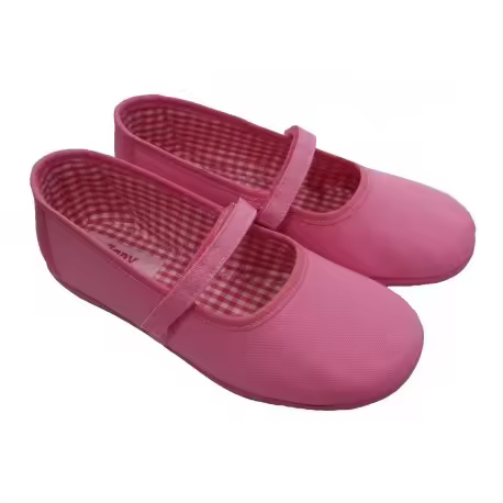 Merceditas de lona en rosa chicle con velcro, de Zapy - 1
