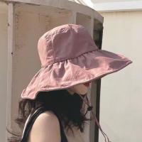 Sombrero De Pescador Con Gran Alas De Goma Negra Para Mujer Protección Solar Plegable Para Verano Resistente Al UV Estilo Casual - details 3