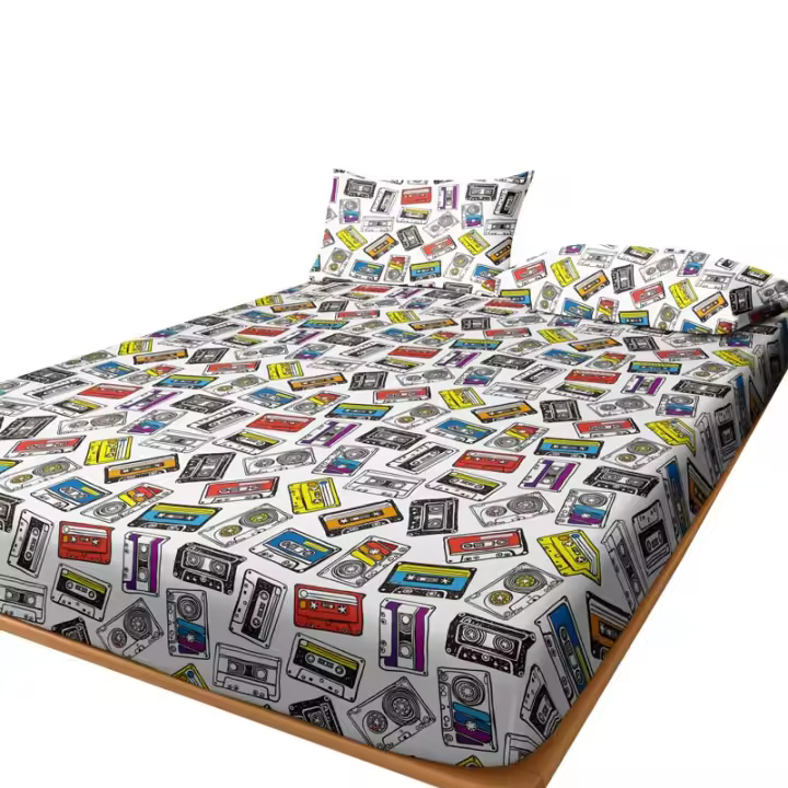 Juego De Sábanas Con Patrón Magnético Y Acabado Fosco Para Cama 100% Poliéster Con Impresión Diseño Moderno Excluye Fundas De Almohada - 1