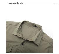 Camisa Militar Para Hombre Fredd Marshall 100% Algodón Manga Corta Estilo Casual Con Bolsillos Traje De Trabajo Tatting Abierta Por Encima - details 12
