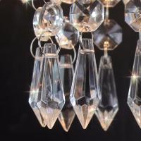 Lámpara De Techo De Cristal Con 3 Capas Y Diamantes Punzantes E27 Luces De Decoración Para Sala De Estar Y Dormitorio Fuente De Energía: Acción De Corriente - details 9