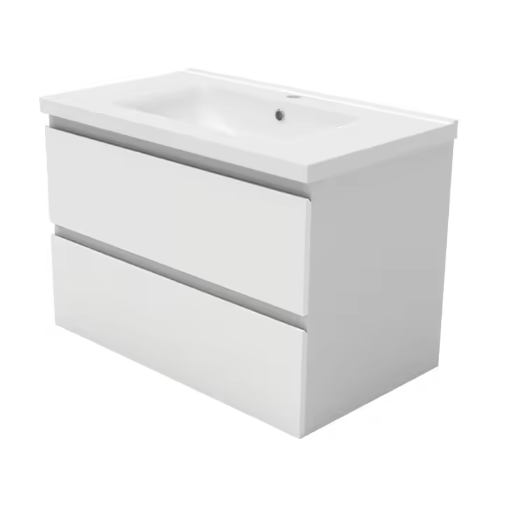 Aica Mueble de baño con lavabo, blanco mate, 79 x 44,5 x 52 cm - 1