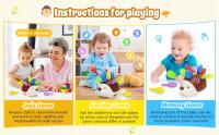 Juguete Sensorial De Erizo Para Niños De 1 a 4 Años Juguete De Motricidad Finas Montessori Educativo Para La Práctica En Viajes - details 1