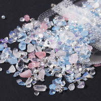 1Pack De Piedras De Cristal Para Uñas Irregulares Accesorios De Decoración De Manicura Piedras De Vidrio Y Jade Para Arte De Uñas - details 1