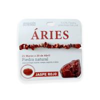 Mind Souls Zodíaco ARIES - Colgante, Pulsera o Llavero piedra Jaspe Rojo - details 1