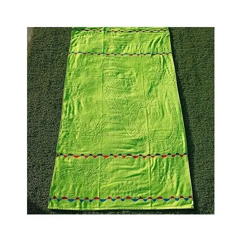 Toalla de Playa Lagarto Verde Fluor 100% Algodón Dhestia Home    toallas de playa - 1