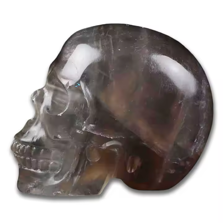 AmuletsShop - Calavera de cristal tallada realista de alta calidad 2", Cráneo de cristal de fluorita translúcido - 1
