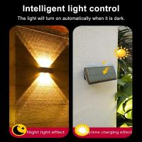 Lámpara De Pared Solar LED Impermeable Para Jardín Patio Balcón Con 4/6 LEDs Iluminación De Valla Luz Moderna Auto-Contenida - details 0