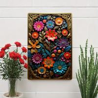 1Pc Vintage Placa De Metal Aluminio Con Diseño Floral Colorido Ideal Para Dormitorio Café Hombre Cueva Bar Decoración De Pared 8X12 Pulgadas - details 3