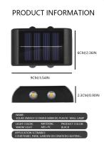 Lámpara De Pared Solar LED 4 Exterior Impermeable Para Iluminación De Jardín Y Decoración De Valla Luz Solar Para Exterior - details 8