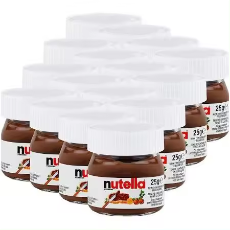 Nutella Mini 25gr Tarro Cristal. 16 / 32 / 64 unidades. Ideal para Regalos, Comuniones, Bautizos. Hoteles. - 1