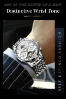 Reloj Mecánico Automático Para Hombre OLEVS 6678 Lujo Original Con Calendario Fase De La Luna Y Flywheel Skeleton Resistente Al Shock Agua Acero Inoxidable - details 17