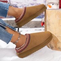 Botas Térmicas De Nieve Para Mujer Sin Tobilleras Cierre De Cordón Y Algodón Tallas 36-44 Para Otoño E Invierno Material De Pelo Y Suela De Goma - details 8