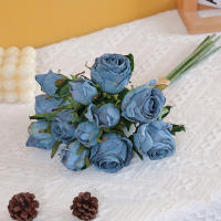 6pcs/Lot Rosa Simulada Estilo Americano Con Borde Focal Decoraciones De Flores Artificiales Para Sala De Estar Y Mesa De Comedor - details 10