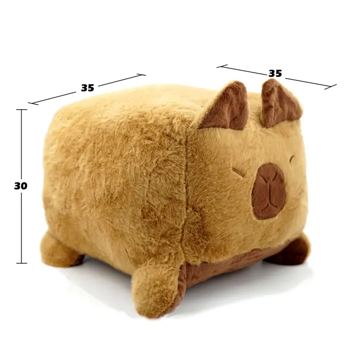 Easyspeed Peluche Capibara, Forma Cojín Cuadrado 45x45 CM Peluche Capybara para Niños y Niñas Carpincho Kapibara Ideal Regalo - 1