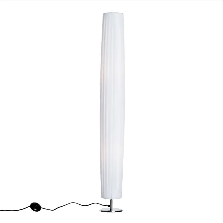 HOMCOM Lámpara de Pie Moderna para Dormitorio Comedor Salón (2 E27 Bombilla) Interruptor de y Bajo Consumo con Base de Acero Inoxidable 120 cm Blanco - 1