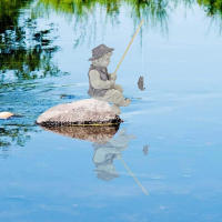 Estatua De Jardín Chico Pesca Resina Jardín Ornaments Divertido Escultura De Césped Decoración De Hogar 15*10cm - details 14