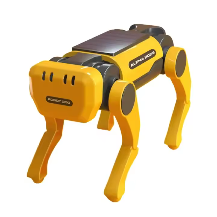 Juguete de perro robot solar-Kit de construcción STEM para niños 8-12-montaje de bricolaje divertido, movimiento de energía solar - 1