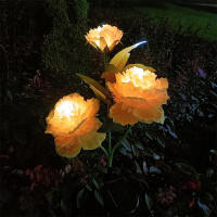 Luces Solares Para Jardín Peonia Decorativas Impermeables Para Ruta Patio Jardín Trasero Luz LED Moderna ABS Fuente De Energía Solar - details 6