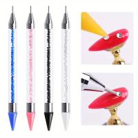 Set De Manicura 2Pcs Con Plumas Diamantadas Y Pinzas De Acero Inoxidable Herramientas Para Arte De Uñas Y Pestañas - details 1