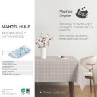 Valentia Home Mantel Hule CUADROS | Mantel Estampado Antimanchas | Mantel Repelente de Agua | Mantel Protección Mesa | Mantel al Corte para Comedor o Cocina | Varios tamaños | Mantel Rectangular y Redondo al Corte - details 1