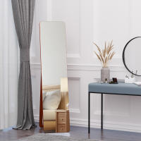 HOMCOM Espejo de Pie Cuerpo Entero Rectangular Espejo de Pared con 2 Formas de Uso Marco de Madera de Pino Moderno para Pasillo Dormitorio Sala de Estar 37x43x156 cm - details 1