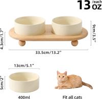 Ceramic elevated cat food bowl and cat water bowl, cat bowl, elevated cat bowl, cat feeder (13CM/400ML) - details 8