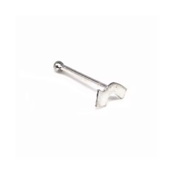 Inmaculada Romero Piercing Nariz Plata Ley 925m Flecha Curva Lisa Bola Ligero - 1