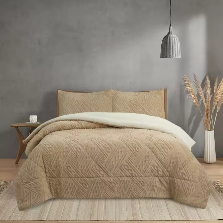 NOVOTEXTIL Edredón de Invierno Sherpa Extra Grueso 560gr/m2 Sedalina Fibra Hueca Sherpa Suave Cálido Exterior Coralina Interior Borreguito Perfecto Climas Fríos Aporta Calidez Confort a tu Dormitorio Ideal Uso Diario Material de Alta Calidad - 1