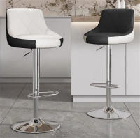 Silla giratoria de Bar alta ajustable, TABURETE asiento nórdico moderno, elevador de escritorio frontal con taburete alto, respaldo de moda, silla de Bar con patas de Metal de estilo nordic,sillas de comedor PU - details 4