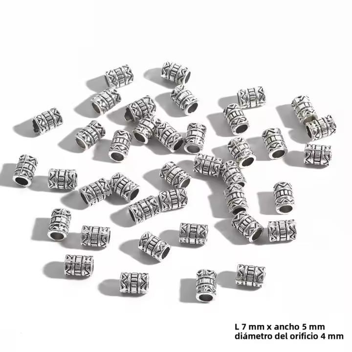 Tubos De Plata Tibetana 5-12mm 50/100pcs Hileras De Metal Para Encantos DIY Suministros De Joyería Hechos De Aleación De Zinc - 1