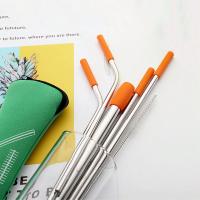 Juego De 7 Piezas De Tenedores De Acero Inoxidable Ecológico Con Toppings De Silicona Cepillo De Limpieza Y Bolsa De Almacenamiento Accesorios Para Beber Reutilizables - details 5