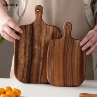 Tablero De Cortar De Madera Con Mano Para Pescado Queso Pan Postres Frutas Y Verduras Diseño Estilizado Duradero Y Seguro Para Alimentos - details 1