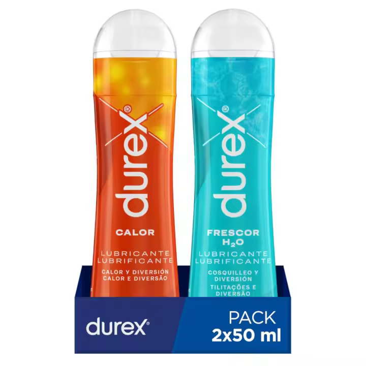 Durex Pack Lubricante Efecto Calor y Diversión Y Efecto Frescor Cosquilleo y Diversión Pack Ahorro 2x50 ml - 1