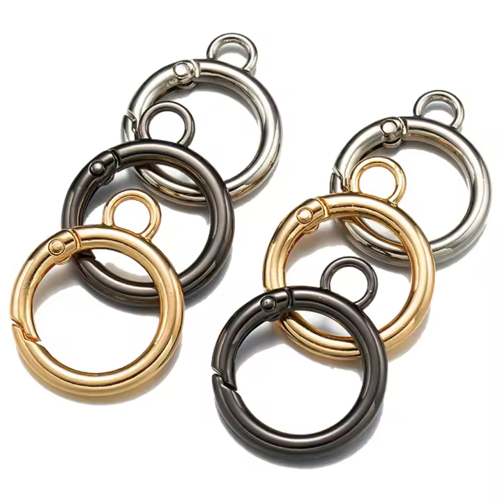 5pcs/Lote Hebilla De Anillo De Resorte Metálica Para DIY Joyería Hebillas De Cadena Conector Para Llaveros Y Manualidades - 1