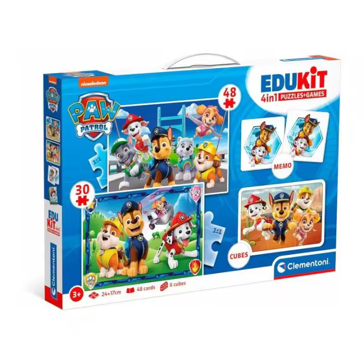 Clementoni EDUKIT 4 EN 1 Paw Patrol - Puzle y Juego de Memo - 1