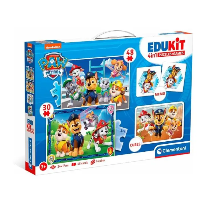 Clementoni EDUKIT 4 EN 1 Paw Patrol - Puzle y Juego de Memo - 1