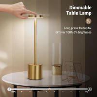 Lámpara De Mesa LED Recargable Toque Metálica Con Ambiente Multicolor Luz Nocturna Creativa Para Decoración Al Aire Libre Y Dormitorio - details 1