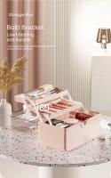 Caja De Almacenamiento Para Maquillaje Grande Y Portátil De Plástico Transparente Y Antipolvo Famosa En Internet Para Medicamentos Y Paletas De Sombras - details 11
