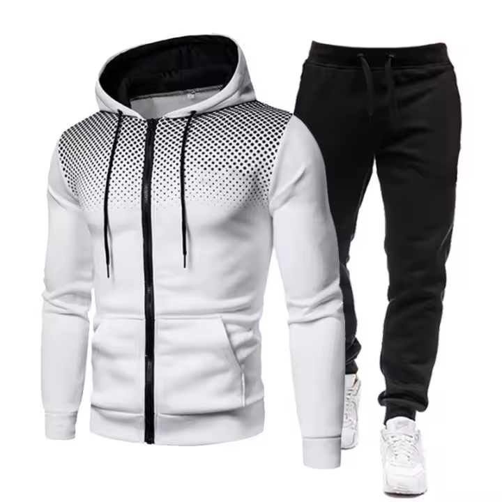 Conjunto Deportivo Para Hombre Moda Otoño Invierno Casual Con Cierre De Cremallera Y Pantalones Chaqueta Personalizada Tracksuit - 1