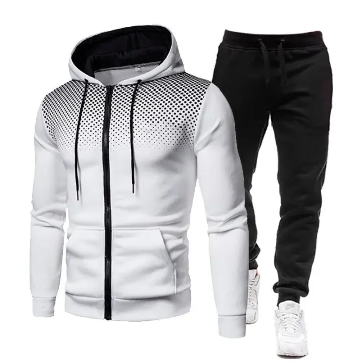 Conjunto Deportivo Para Hombre Moda Otoño Invierno Casual Con Cierre De Cremallera Y Pantalones Chaqueta Personalizada Tracksuit - 1