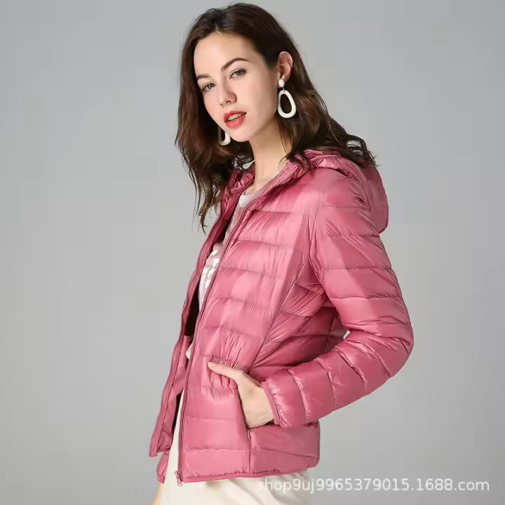 Chaquetas CON CAPUCHA DE Pato para Mujer, chaqueta FINA de Algodón y Plumas, Abrigo de manga Larga, Prendas de exterior, ropa de Invierno - 1