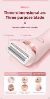 Afeitadora Corporal Para Mujer Recargable USB Eliminación De Pelo Painless Trimmer Para Cara Piernas Axilas Y Bikini Afeitadora De Pubis - details 1