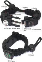 Pulsera de supervivencia de paracord, pulsera de supervivencia de camuflaje con pedernal + brújula + termómetro + silbato, adecuada para senderismo, camping u otras actividades al aire libre. - details 0