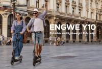 ENGWE Y10 Patinete eléctrico con neumático neumático de 10*3.0 pulgadas, motor de 36V 350W, velocidad de 25km/h, batería de 13Ah, autonomía de 65km, freno delantero de tambor, luz LED delantera, plegable - details 0