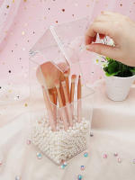 Organizador De Maquillaje Transparente De Acrílico Porta Pinceles Y Labiales Reutilizable Contenedor De Escritorio Caja De Almacenamiento Para Cosméticos - details 4