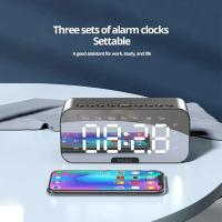 Reloj De Alarma Digital LED Con Pantalla De Temperatura Y Control De Altavoz Bluetooth Reloj De FM Para Decoración De Dormitorio Y Oficina - details 1